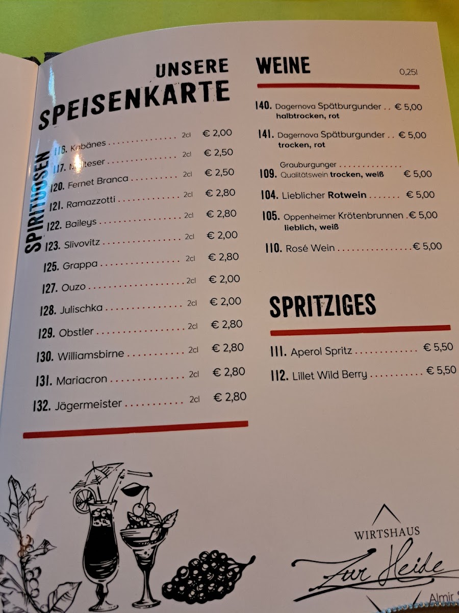Menu Wirtshaus Zur Heide-1