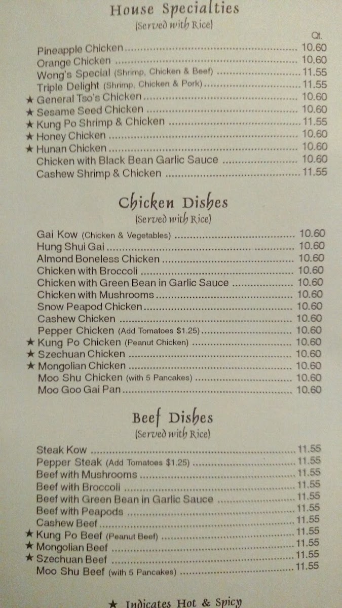 Menu Wong's Garden-10