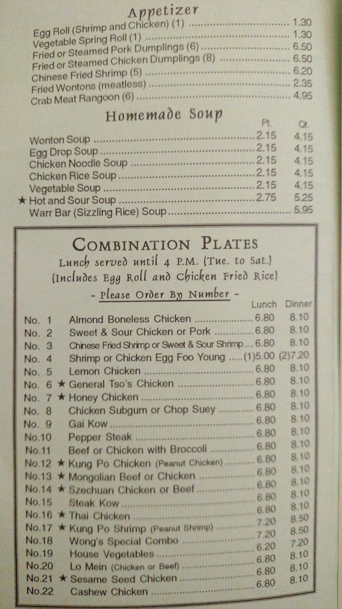 Menu Wong's Garden-6