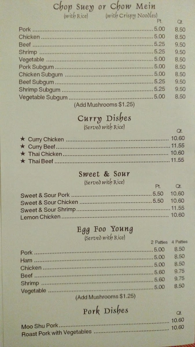Menu Wong's Garden-7
