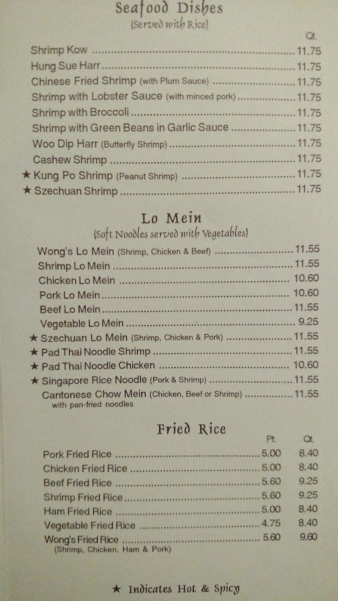 Menu Wong's Garden-8