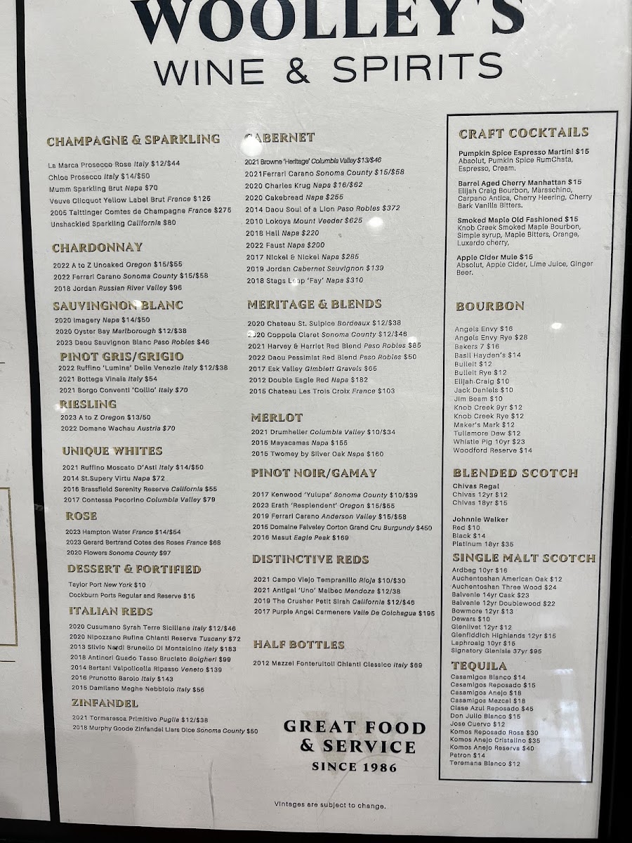 Menu Woolley's Kitchen & Bar-4