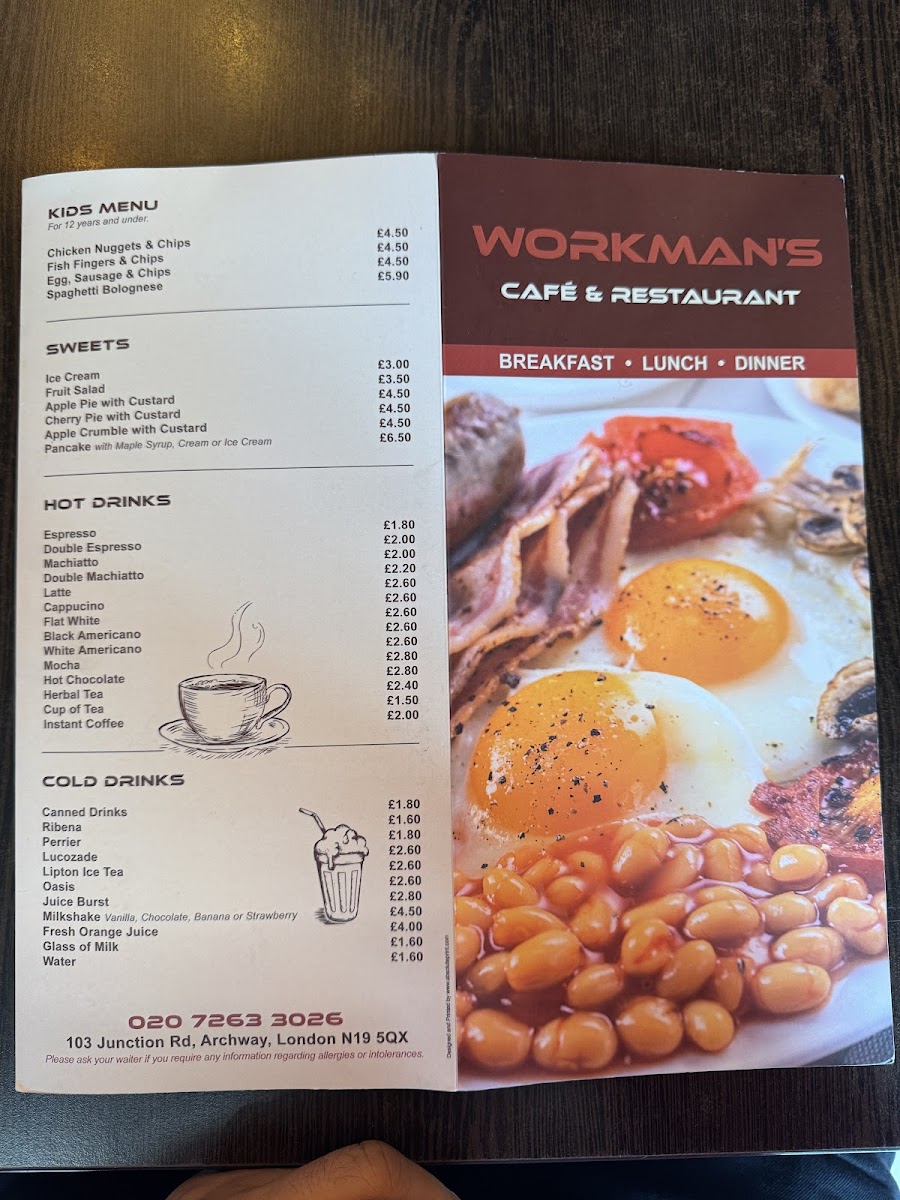 Menu Workman's Cafe & Restaurant-1