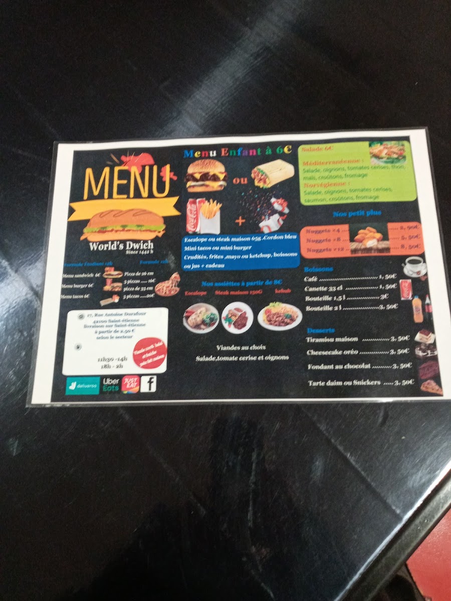 Menu World's Dwich 42-10