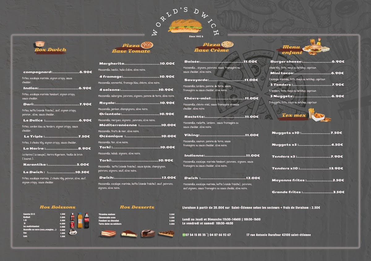 Menu World's Dwich 42-5