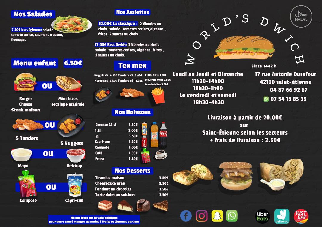 Menu World's Dwich 42-8