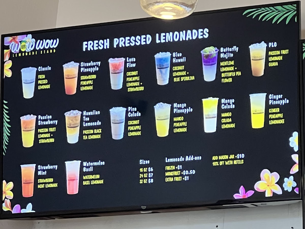 Menu Wow Wow Lemonade Maui-2