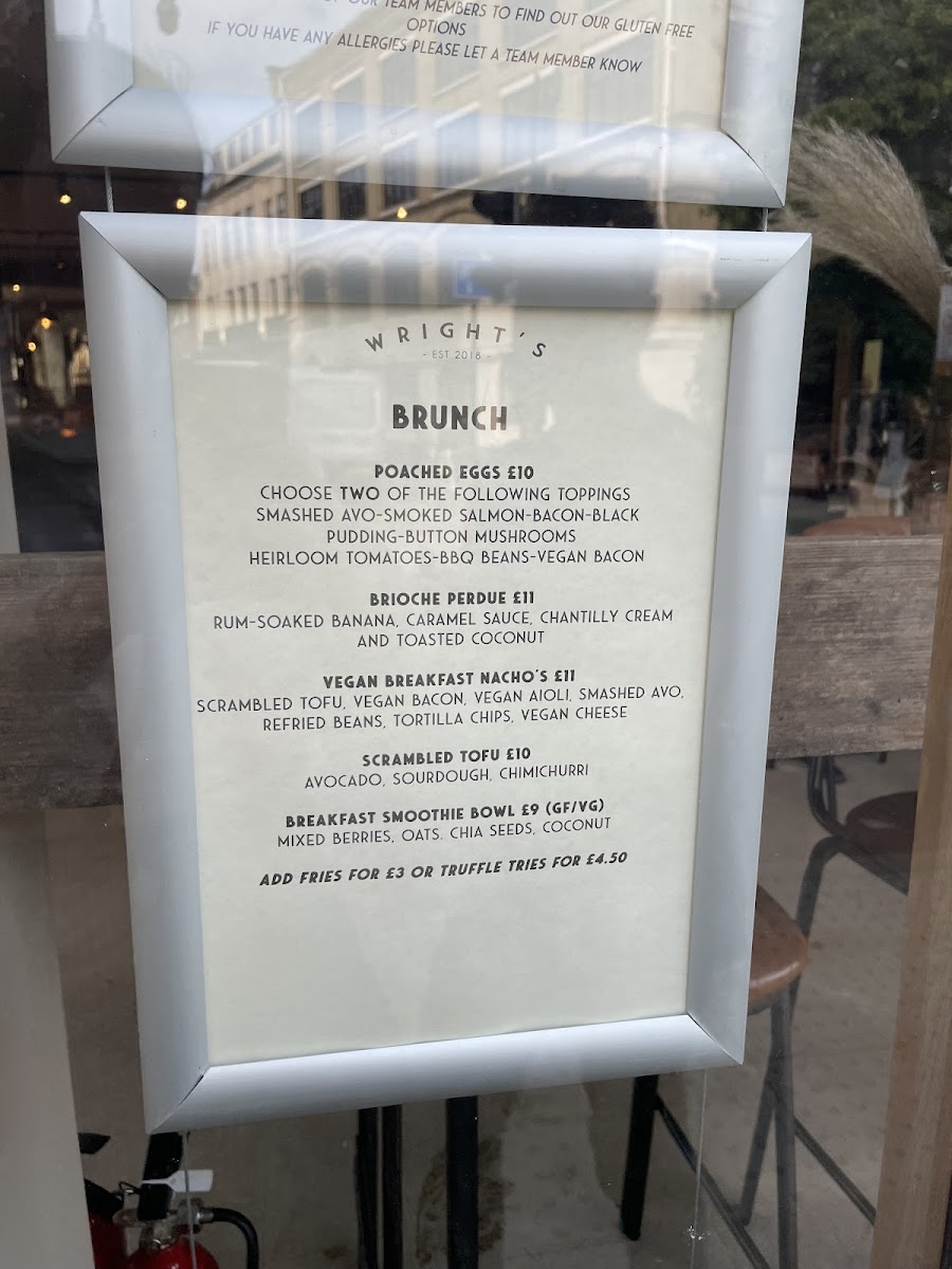 Menu Wright's-4