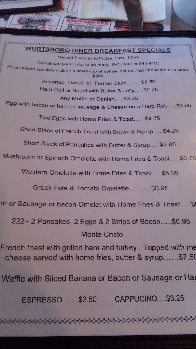 Menu Wurtsboro Diner And Cafe-2