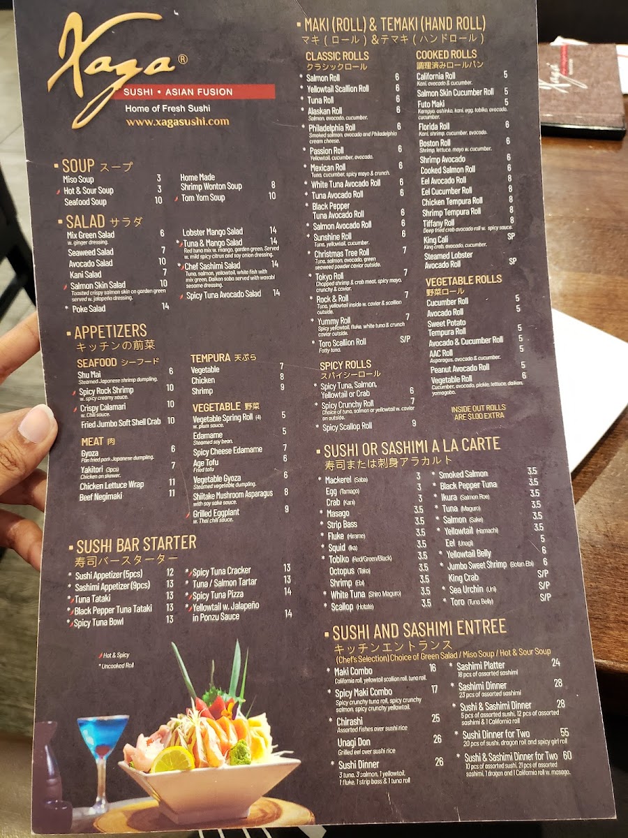 Menu Xaga Sushi & Asian Fusion-1