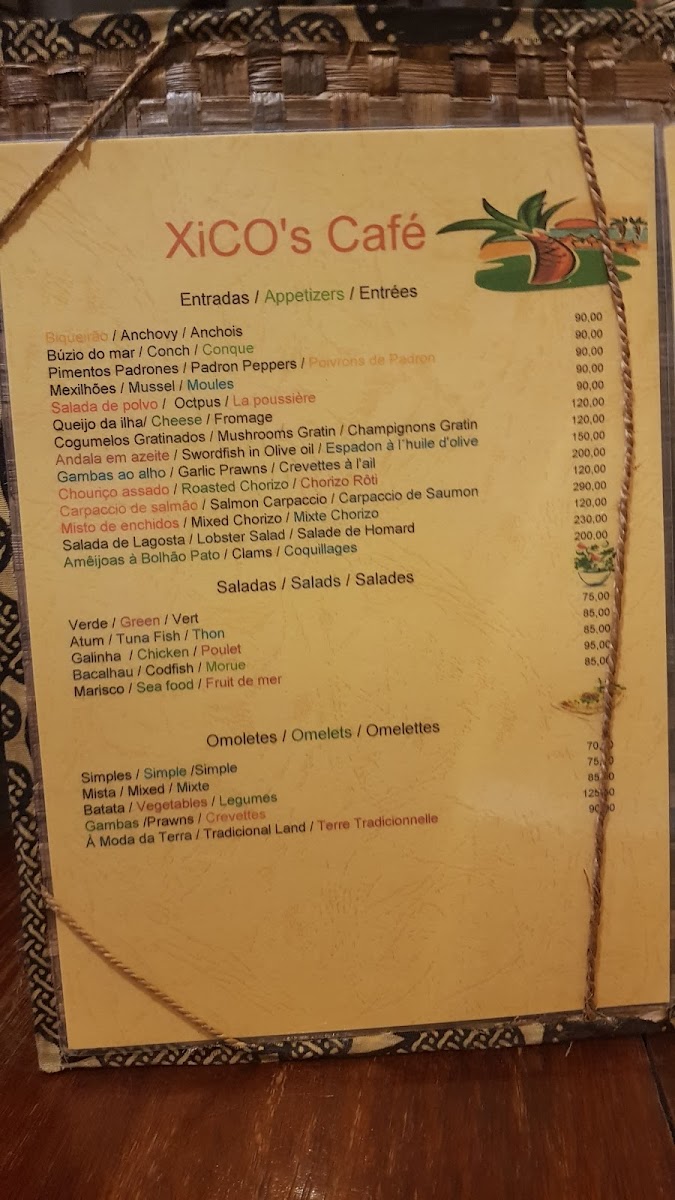 Menu Xico's Café-1