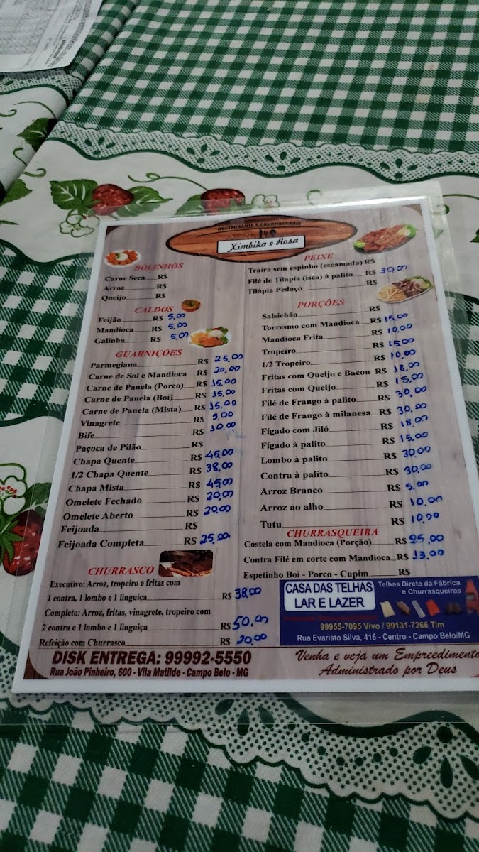 Menu Ximbika E Rosa Restaurante Selfe-Servece-1