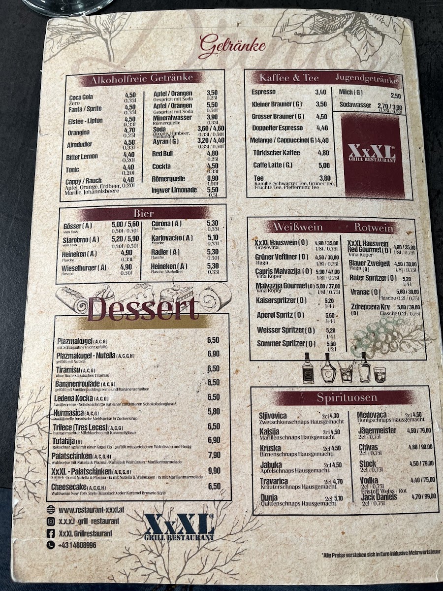 Menu Xxxl Grill Restaurant-8
