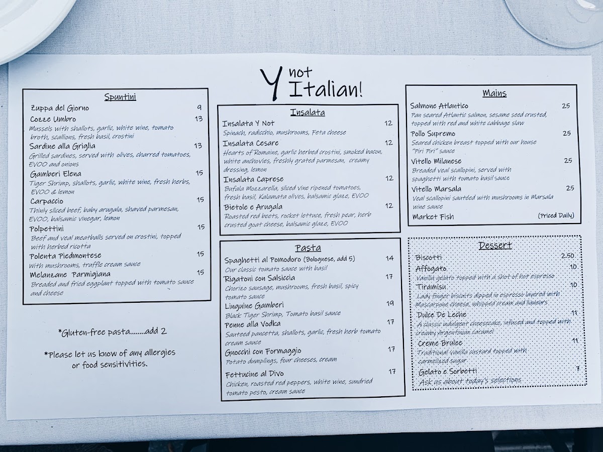 Menu Y Not Italian!-1