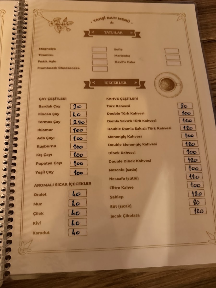 Menu Yahşi Batı At Çiftliği Ve Kır Düğün Salonu Niğde-6