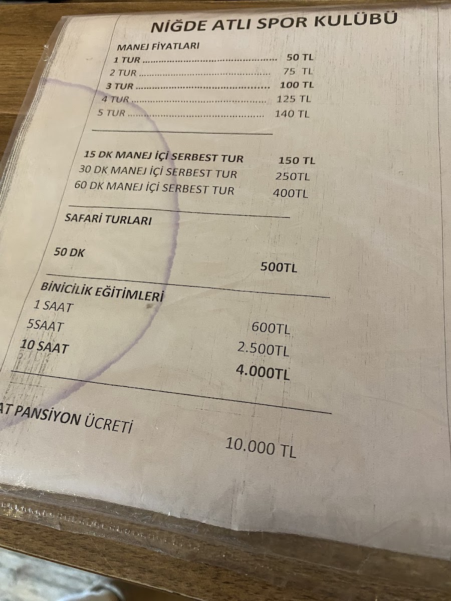 Menu Yahşi Batı At Çiftliği Ve Kır Düğün Salonu Niğde-8