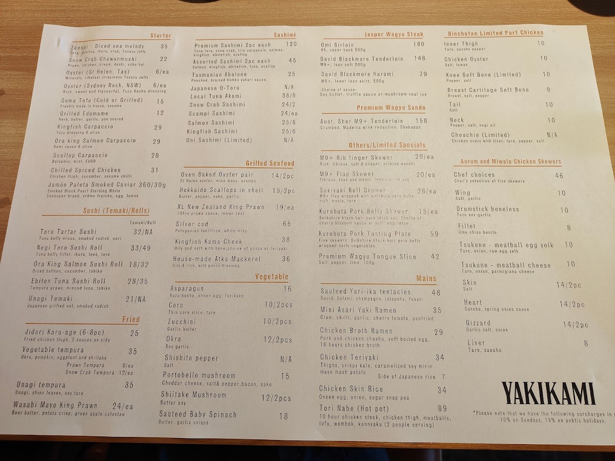 Menu Yakikami South Yarra-10