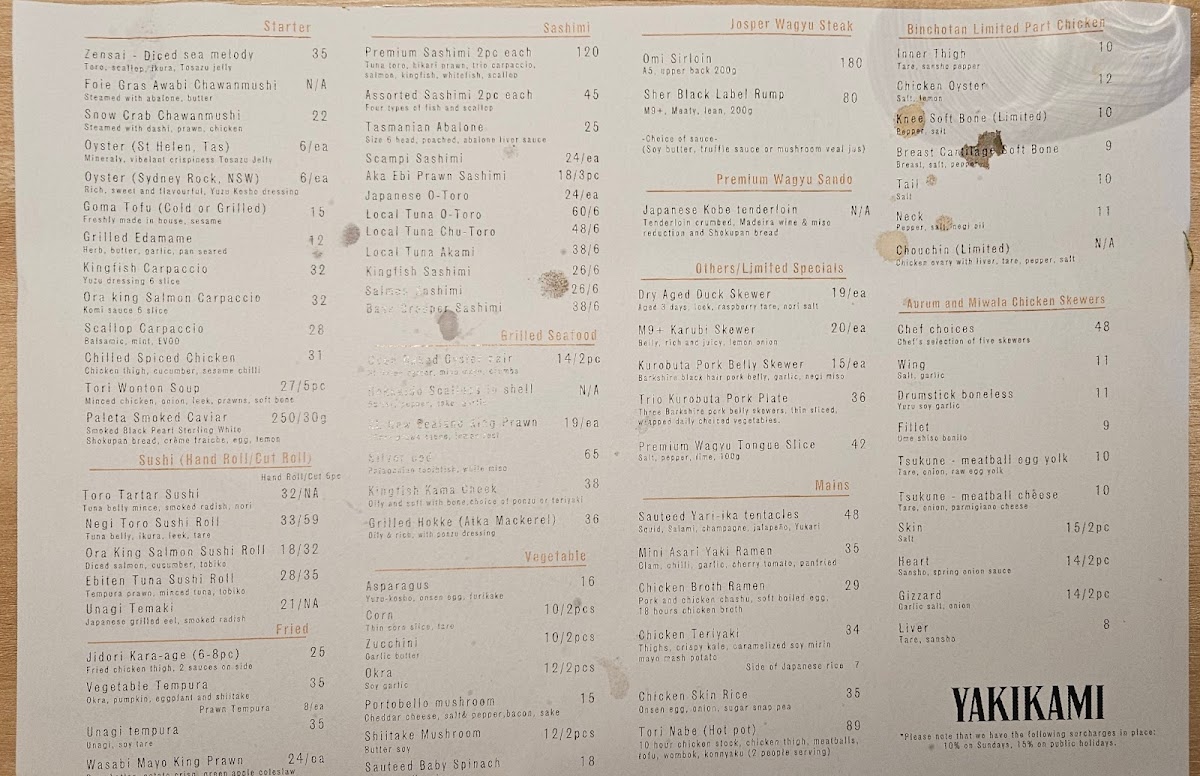 Menu Yakikami South Yarra-4