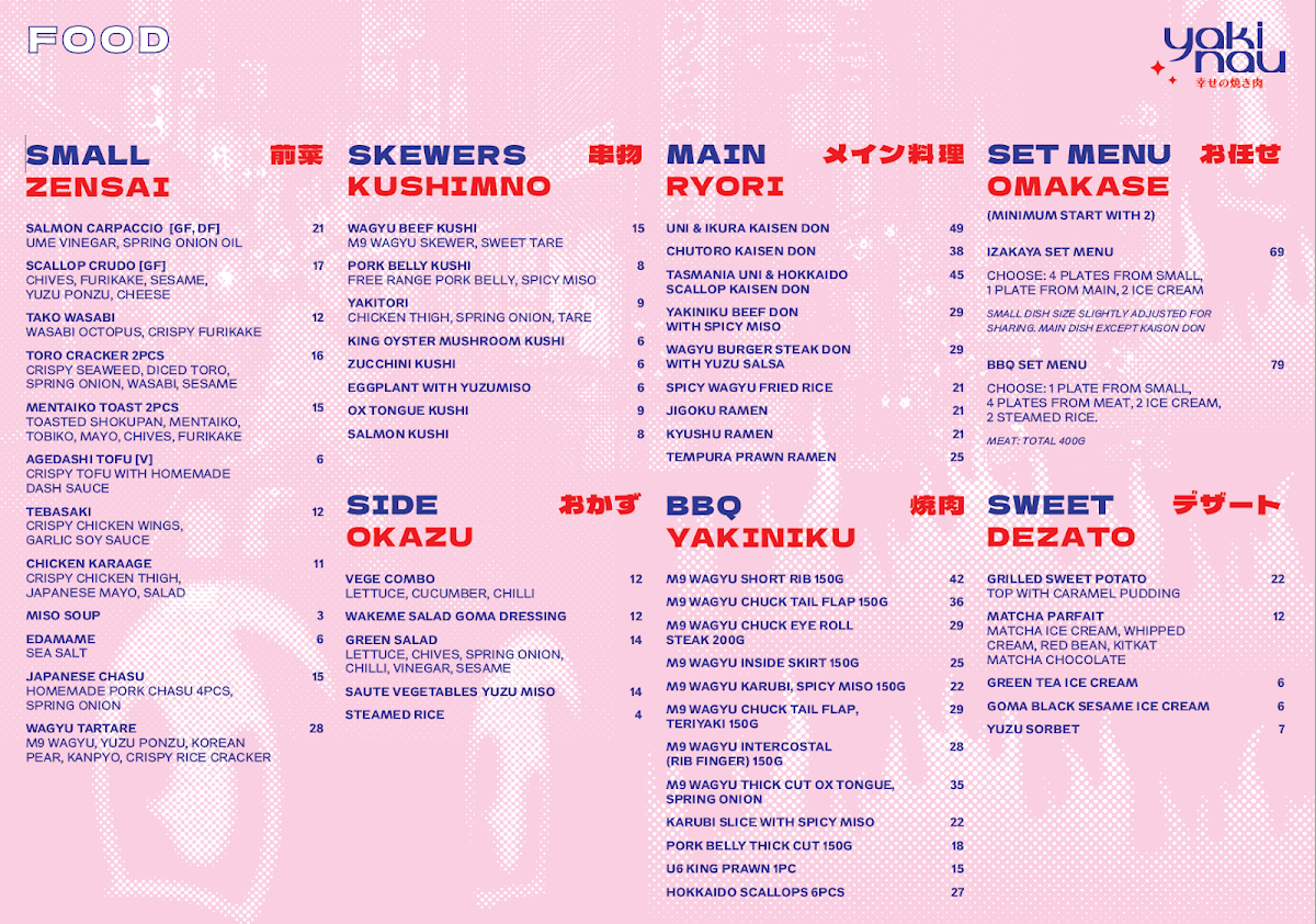 Menu Yakinau Izakaya Japanese Restaurant-1