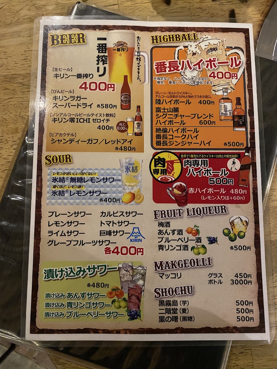 Menu Yakinikubancho Tenmaten-2