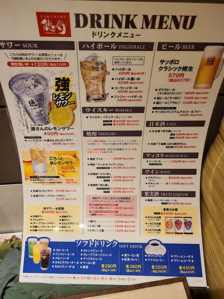 Menu Yakinikutokuju Toyohiraten-5