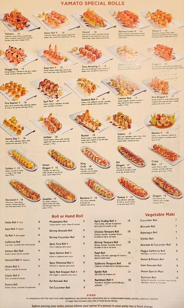 Menu Yamato Hibachi & Sushi Bar-2