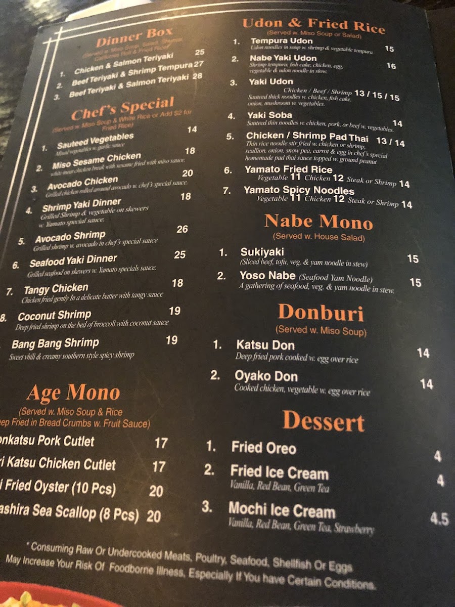 Menu Yamato Hibachi & Sushi Bar-6