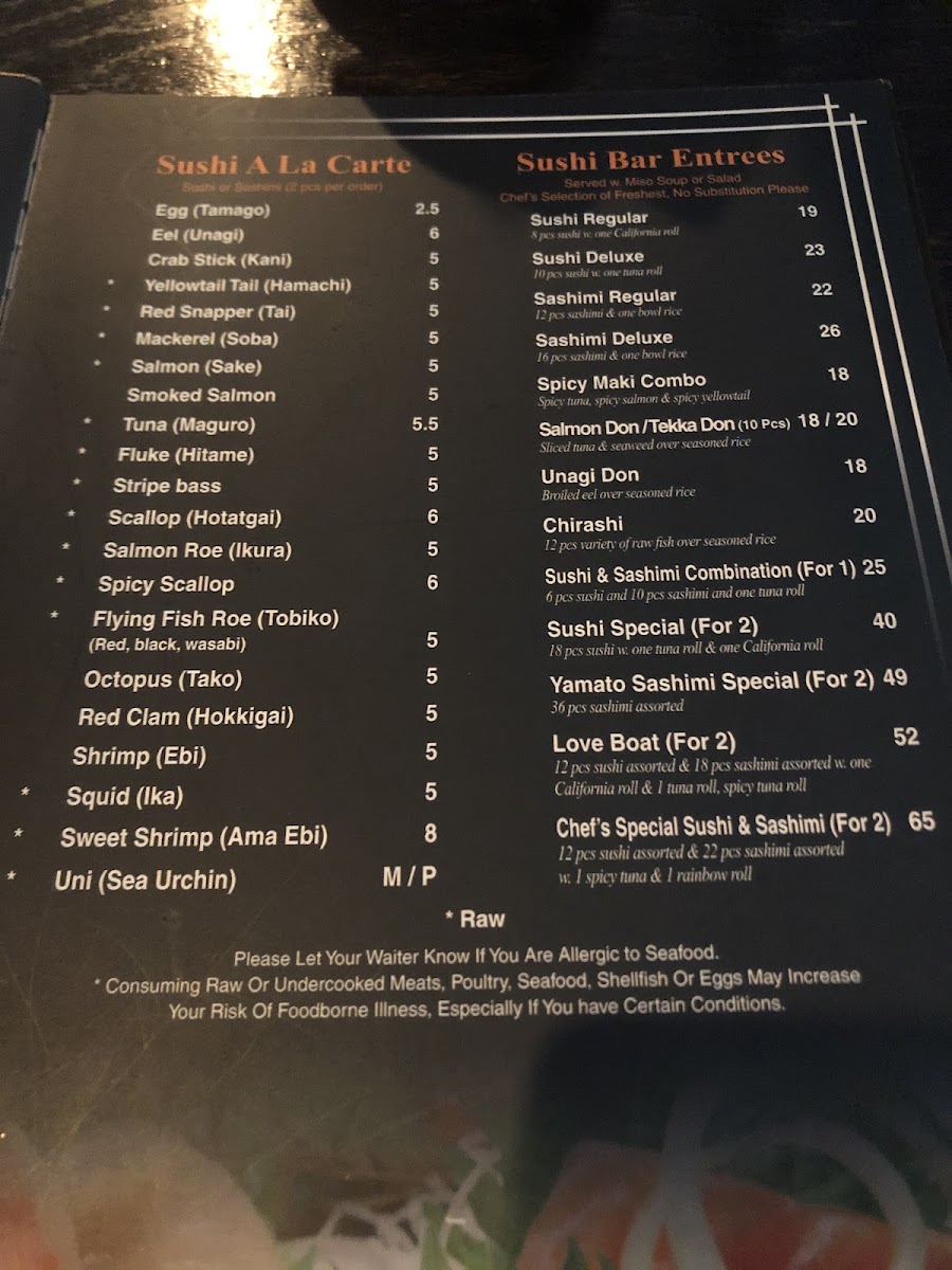Menu Yamato Hibachi & Sushi Bar-7