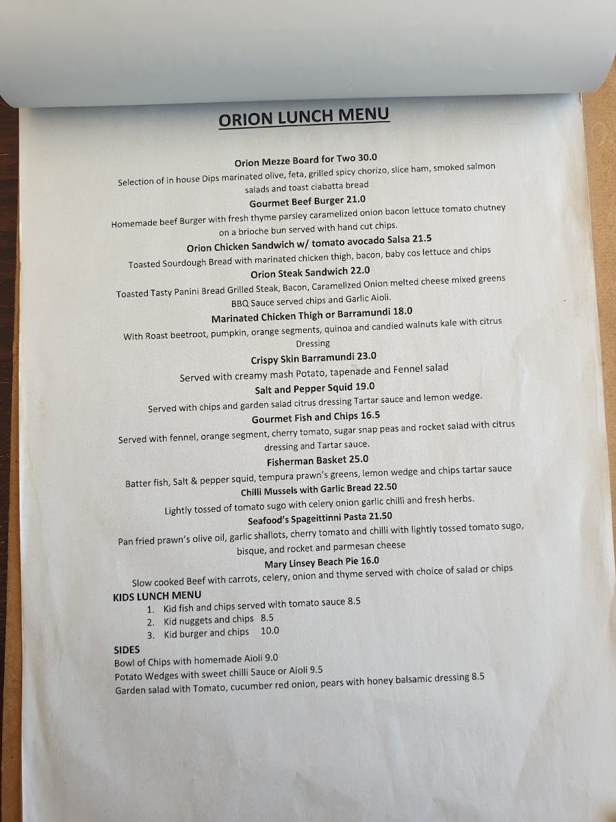 Menu Yanchep Beach Lagoon Cafe-6