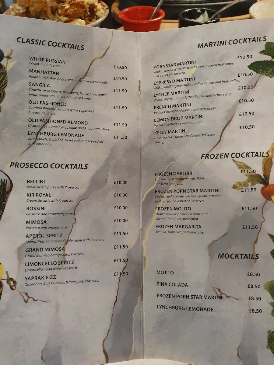 Menu Yaprak Restaurant Locks Heath-1