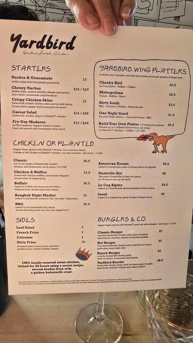 Menu Yardbird Southern Fried Chicken-1