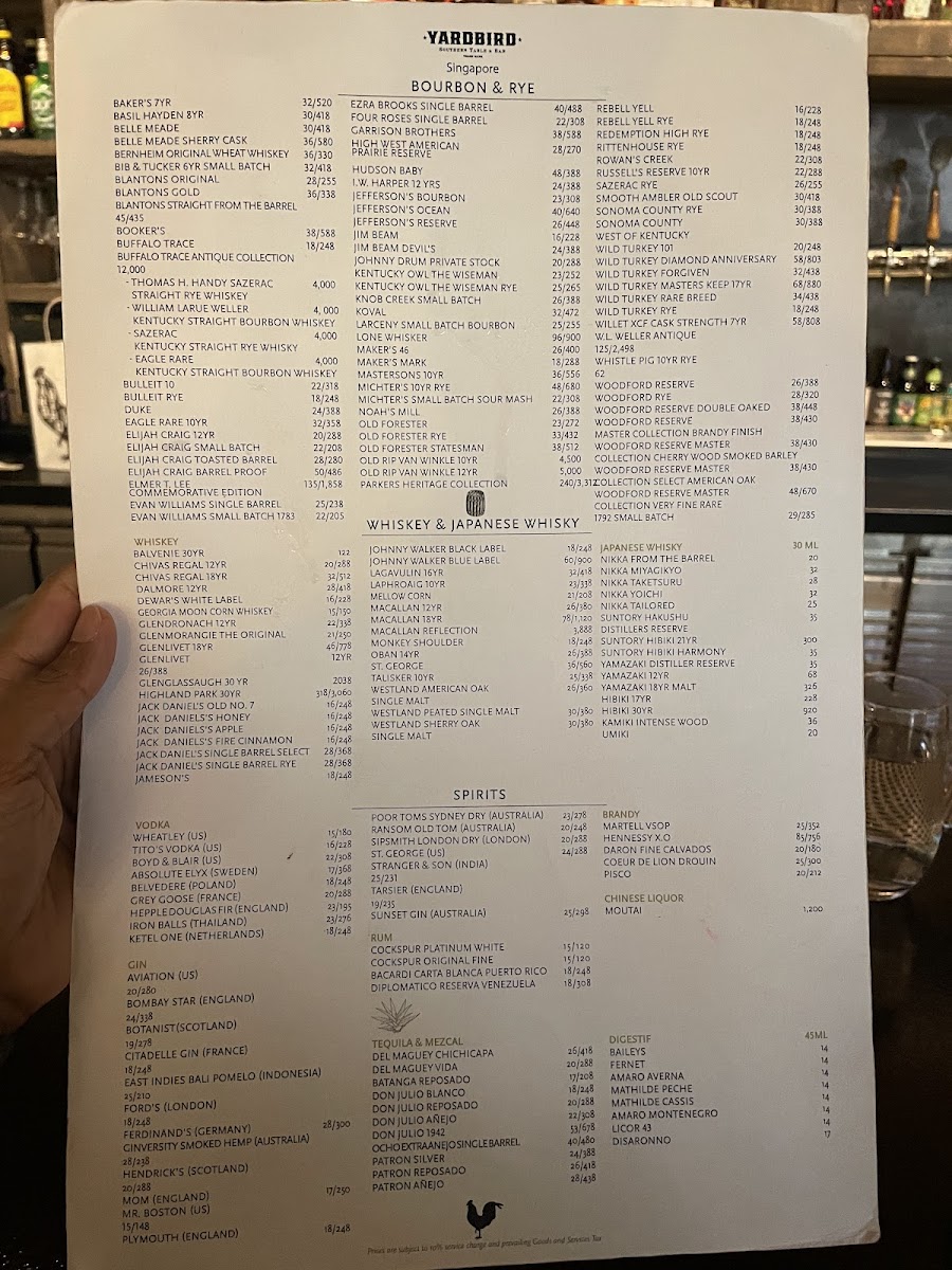 Menu Yardbird Southern Table And Bar-8
