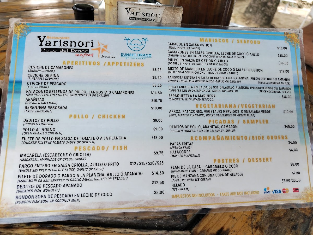 Menu Yarisnori Bocas Del Toro-2