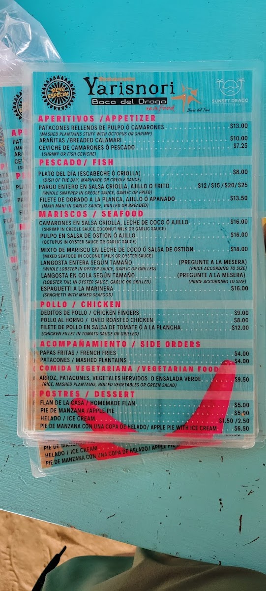 Menu Yarisnori Bocas Del Toro-8