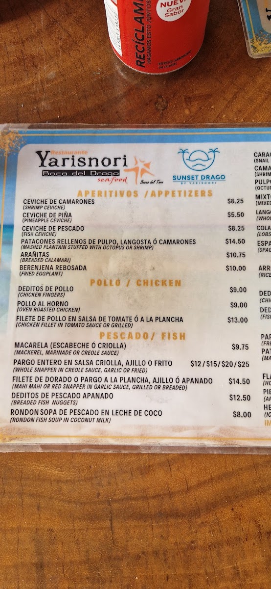 Menu Yarisnori Bocas Del Toro-9