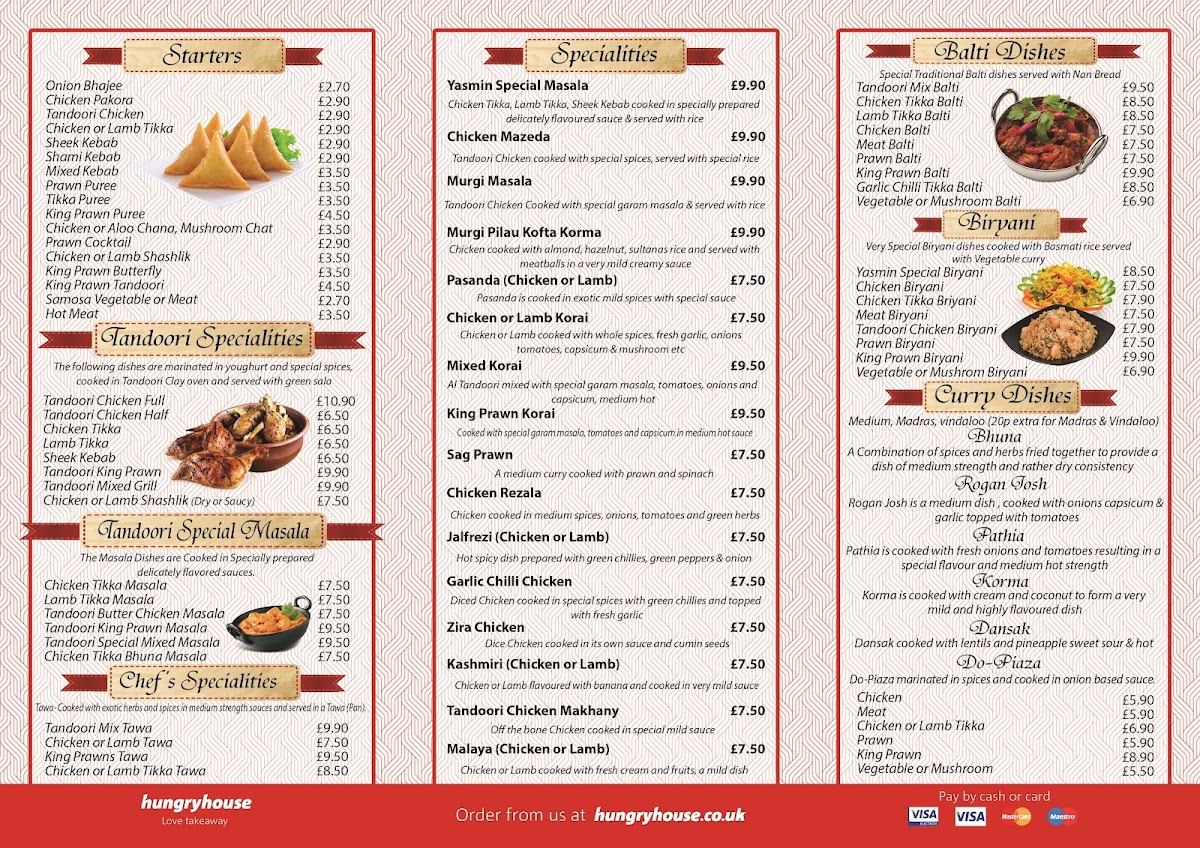 Menu Yasmins Tandoori-Restaurants And Takeaway-6