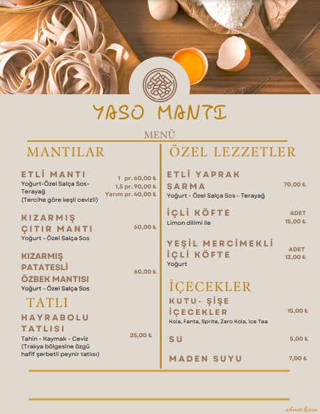 Menu Yaso Mantı-1