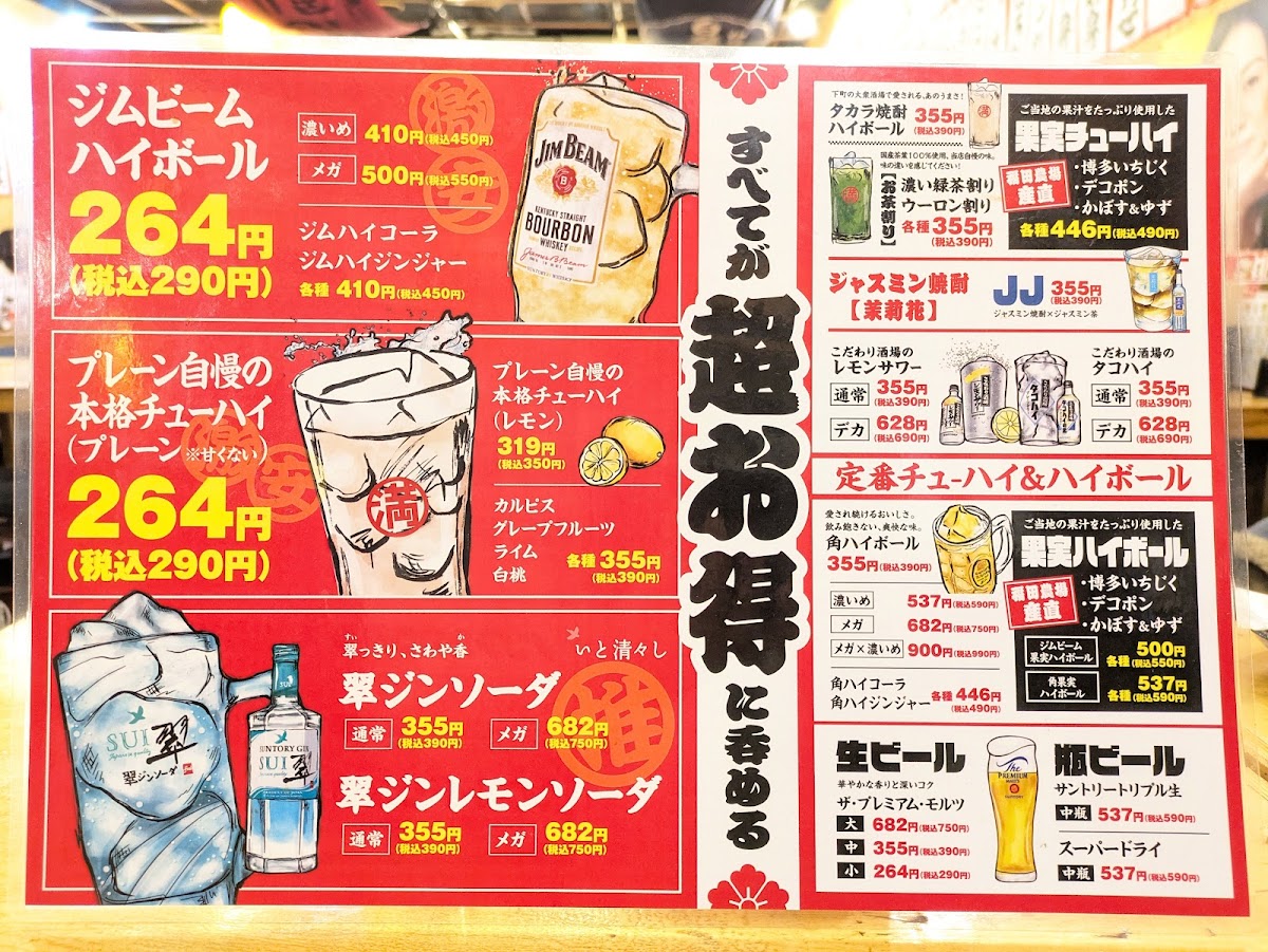 Menu Yataiizakaya Osaka Manmaru Fushimimomoyamaten-2