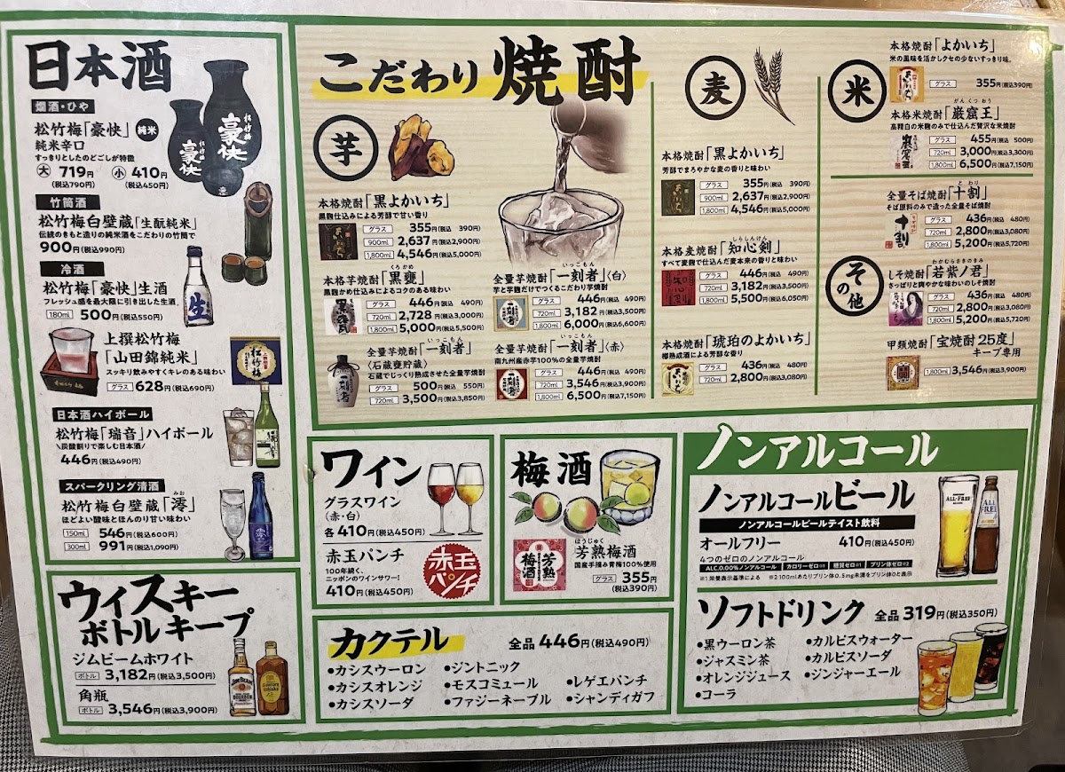Menu Yataiizakaya Osaka Manmaru Fushimimomoyamaten-6