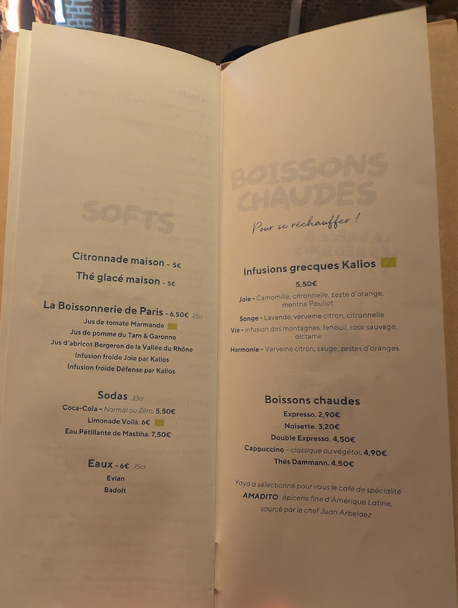 Menu Yaya Lille - Restaurant Méditerranéen Par Juan Arbelaez-4