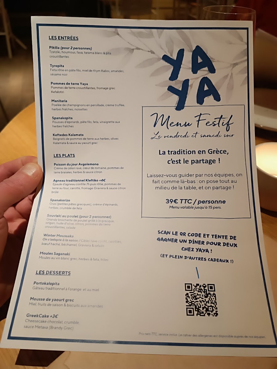 Menu Yaya Lille - Restaurant Méditerranéen Par Juan Arbelaez-5
