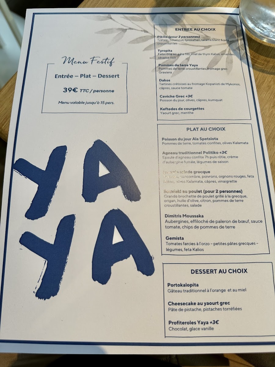 Menu Yaya Lille - Restaurant Méditerranéen Par Juan Arbelaez-6