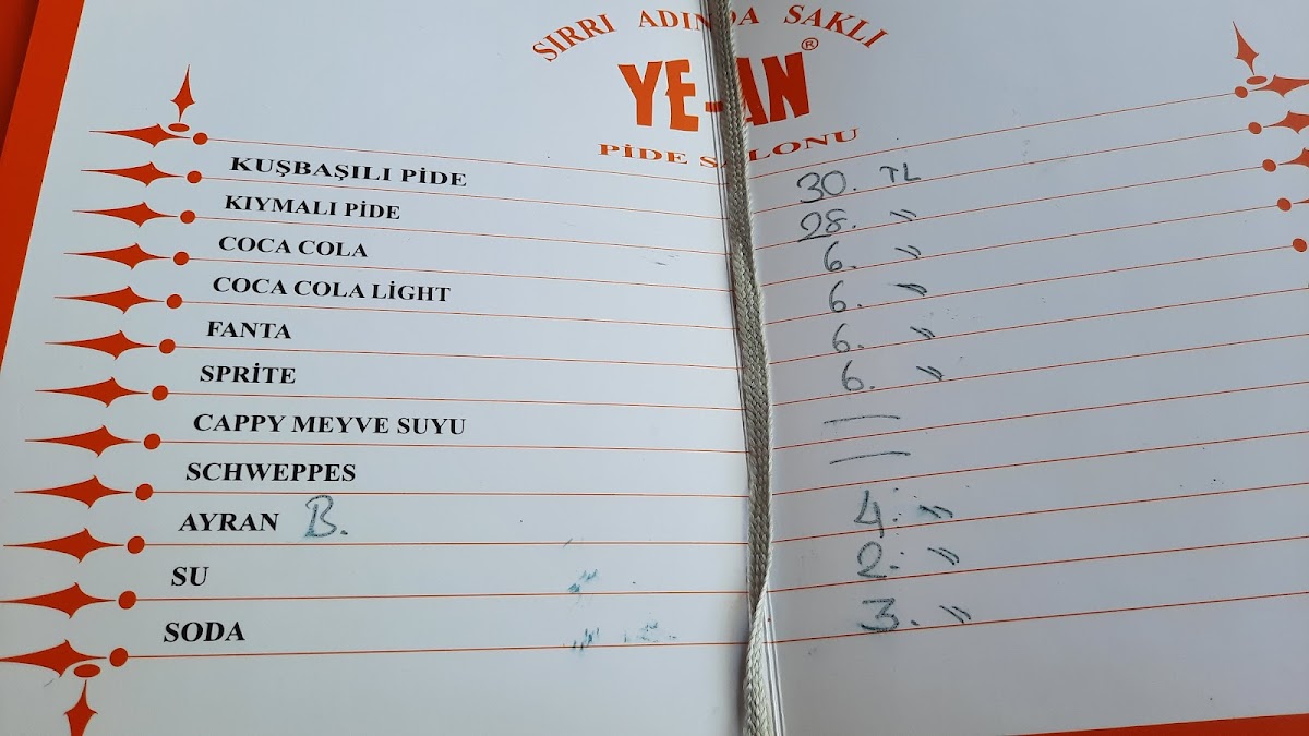 Menu Ye-An Pide-2