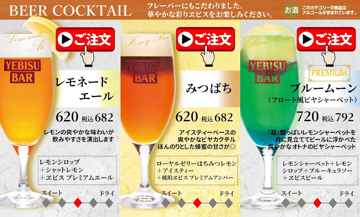 Menu Yebisu Bar Ueno No Mori Sakura Terrace Store-3