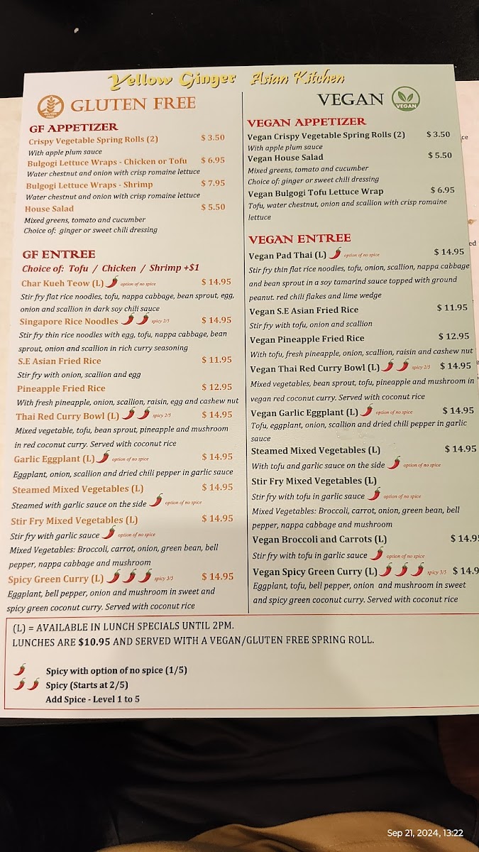 Menu Yellow Ginger Asian Kitchen-9