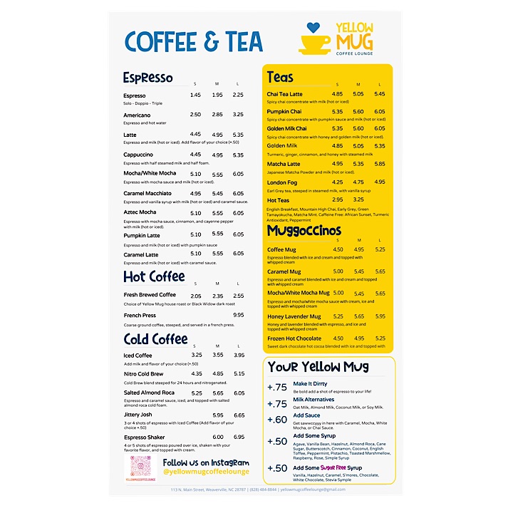 Menu Yellow Mug Coffee Lounge-7