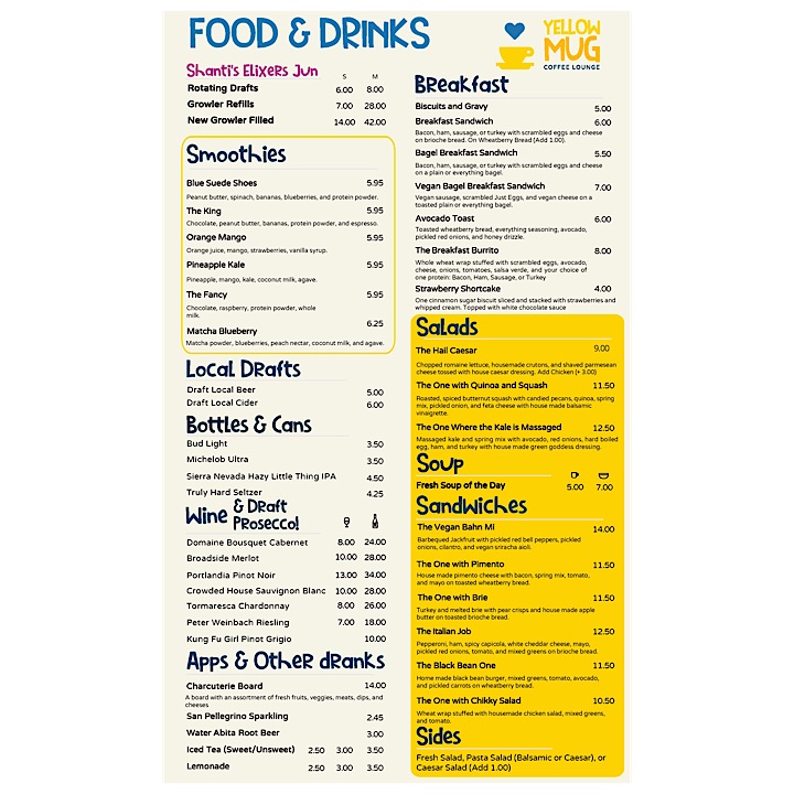 Menu Yellow Mug Coffee Lounge-9