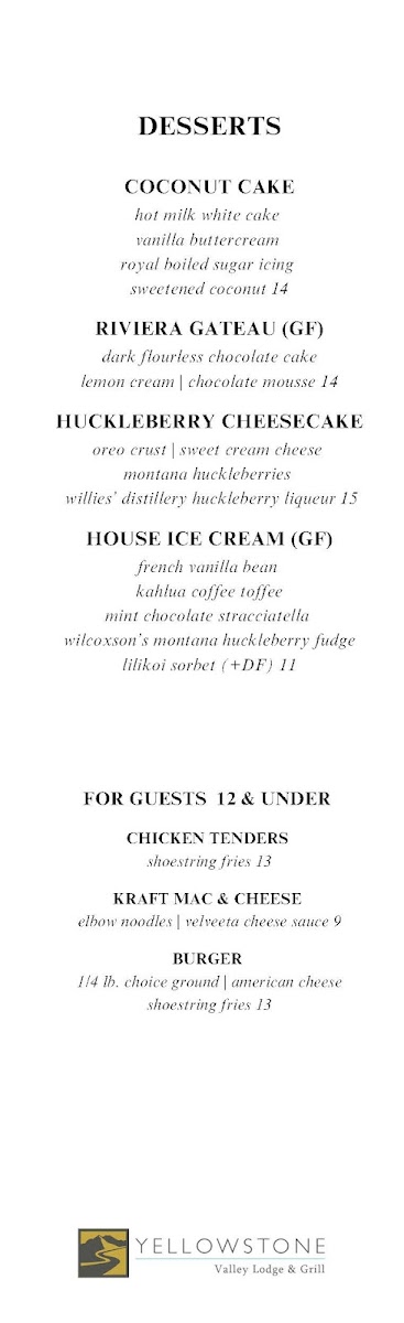 Menu Yellowstone Valley Grill-5