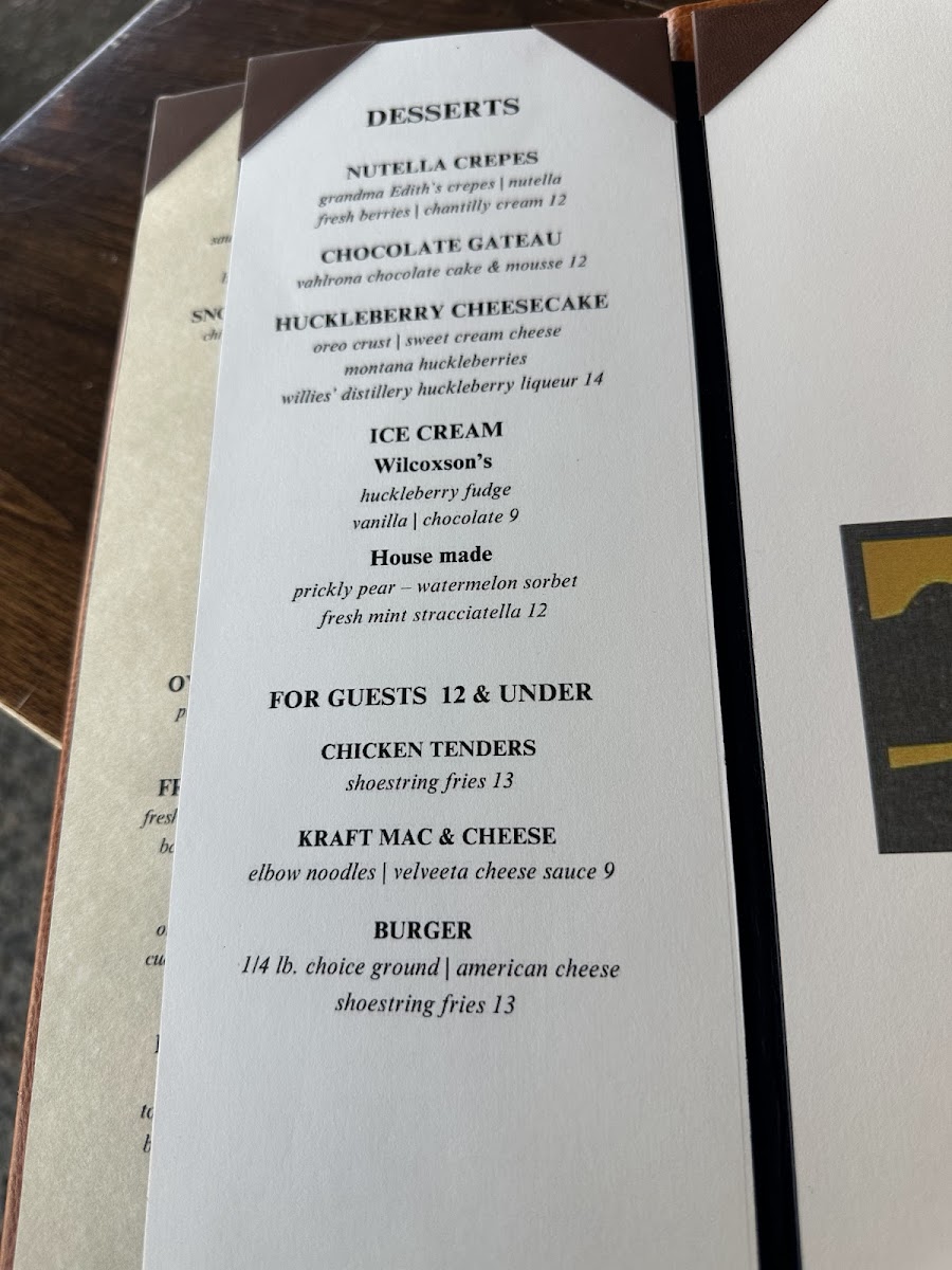 Menu Yellowstone Valley Grill-8