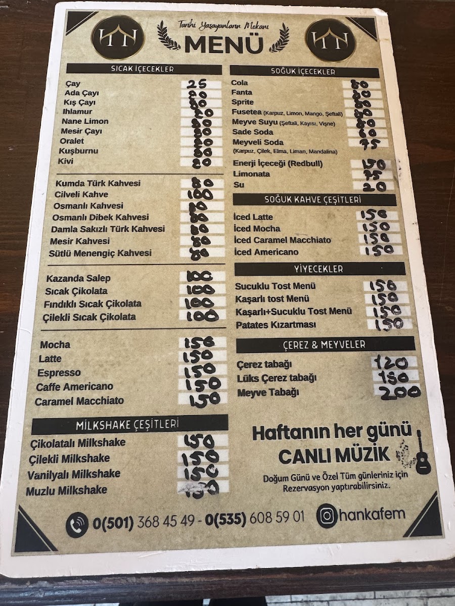 Menu Yeni Han-1